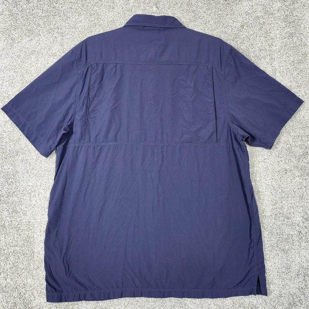 The North Face Shirt Mens XL Blue Short Sleeve Boulder Donner UPF 30 Outdoor
